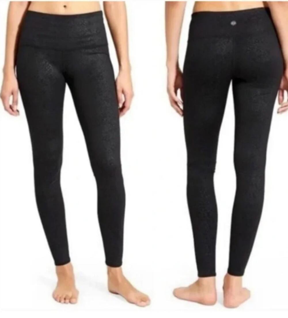 Athleta Chaturanga Snake Print High Rise Leggings Black Size S